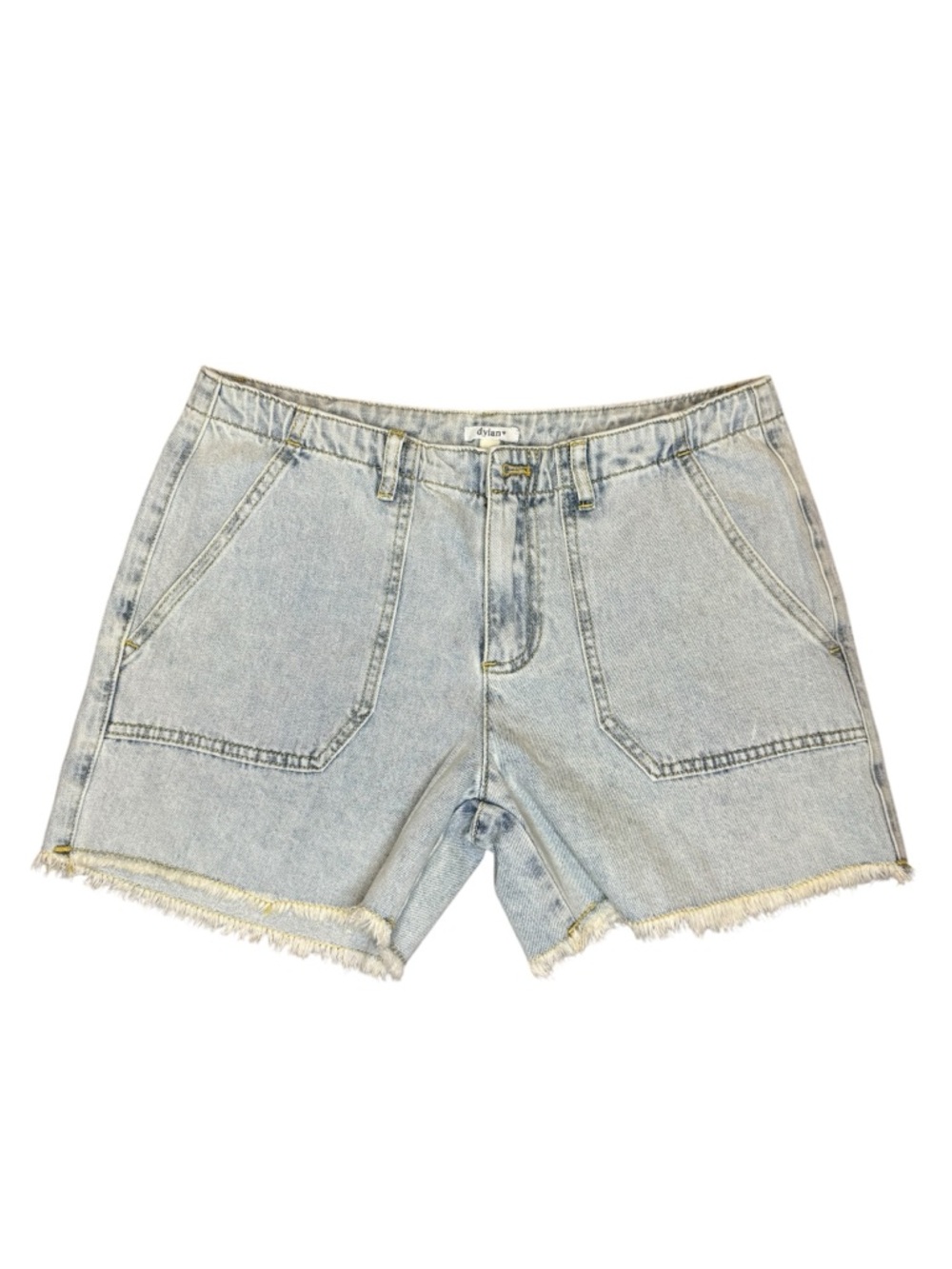 dylan Light Blue Denim Frayed Hem Jean Shorts